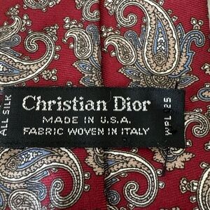 Christian Dior Paisley Print Silk Tie